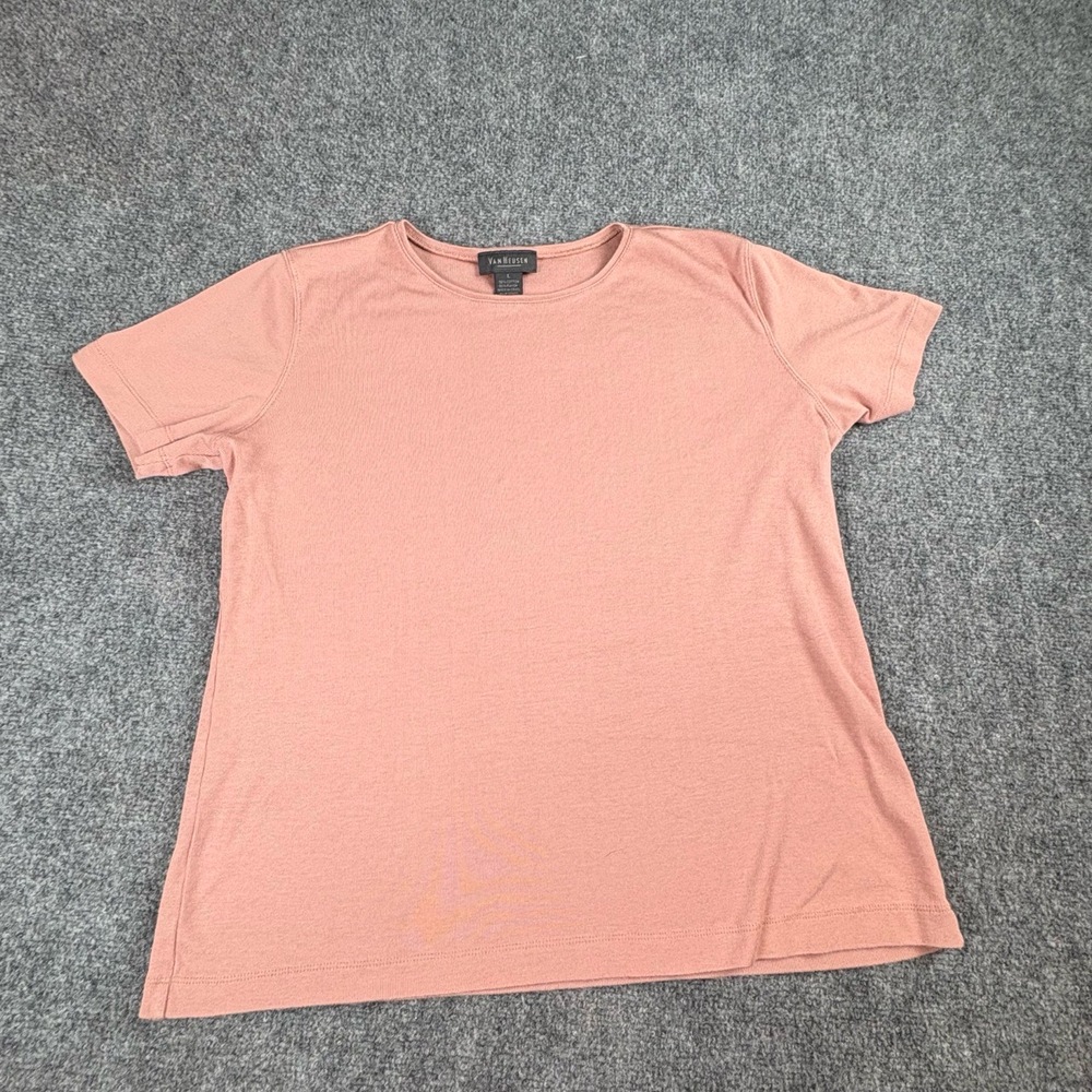 Van Heusen Top Womens Large Pink Crewneck Minimalist Casual Classic T Shirt